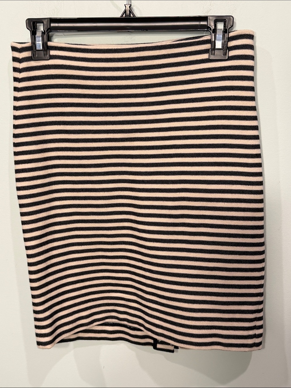 Talbots Striped Black and Blush Knit Pencil Skirt Size 2P